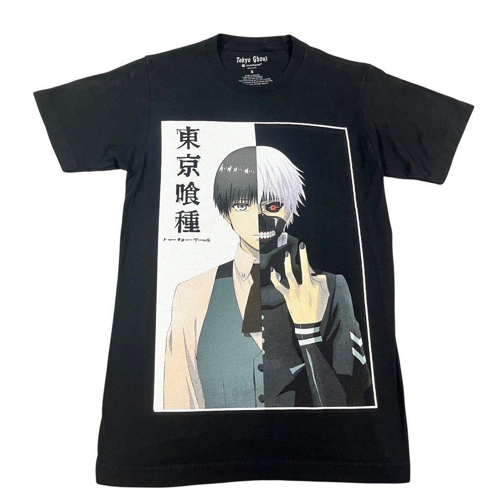 Tokyo Ghoul Anime T Shirt Ken Kaneki Split Face Black Mens Size Small